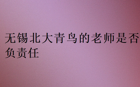 無(wú)錫北大青鳥的老師是否負(fù)責(zé)任